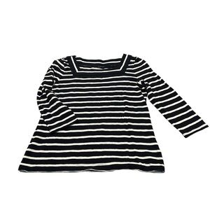 TALBOTS blue and white striped top